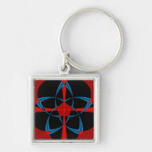 Blue Star Fractal Keychain