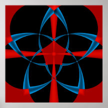 Blue Star Fractal Posters