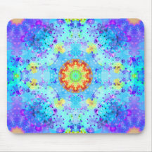 Blue Star Hippy Mandala Patterned Mouse Pad