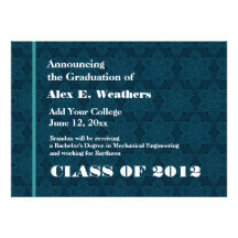 Blue Star Texture and White New Grad Announcement