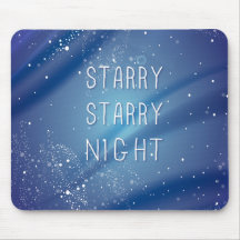 Blue Starry Night Dream Quote Mouse Pads
