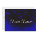 Blue Starry Night Sweet Sixteen invitations