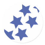 blue stars rain round stickers