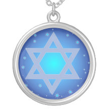 Blue Stars Star of David Necklace