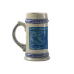 Blue stein bird mug