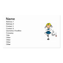 Blue Stick Figure Cheerleader T-shirts and Gifts Business Card Templates