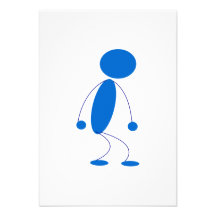 Blue Stick Figure Mad Invite