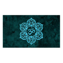 Blue Stone Floral Om Business Card Templates