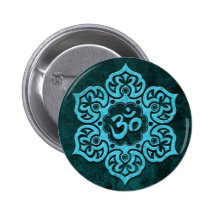 Blue Stone Floral Om Pin