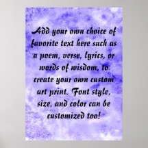 Blue Stonewashed Watercolor Background Painting Poster