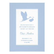Blue Stork Birth Announcement