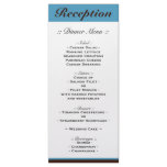 Blue Stripe Chocolate Brown Reception Menu rack cards