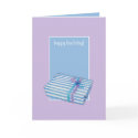 Blue Striped Gift blue lilac Birthday cards