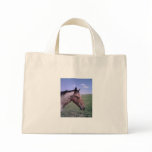 Blue Striped Horse Tote Canvas Bags