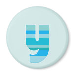 Blue Striped Monogram - Letter Y magnets
