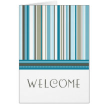 Blue Stripes Employee Welcome to the Team Card