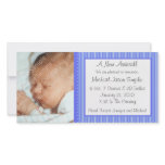 Blue Stripes New Baby Photo Card photo cards