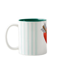 Blue Stripes - Pierced Valentine Heart Coffee Mug