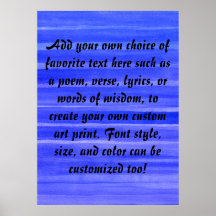 Blue stripes watercolor background painting print