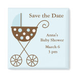 Blue Stroller Baby Shower Save the Date