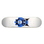 Blue Sugar Skull Owl Skateboard