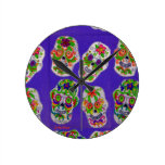 Blue Sugar Skulls Wall Clock wall clocks