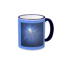 Blue Sunburst Spider Web Mug