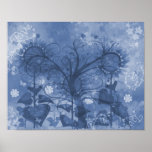 Blue Sunflower Poster