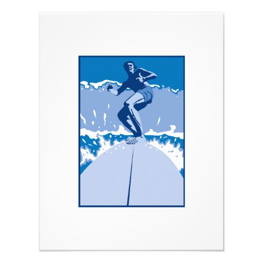 Blue Surf Logo Personalized Invitations