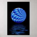 Blue Suspended Sphere Fractal Print