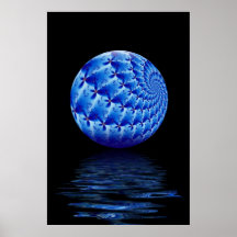 Blue Suspended Sphere Fractal Print