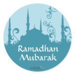 Blue Swirl Mosque Stickers