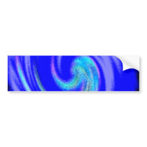 Blue Swirl on Black Bumper Sticker
