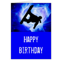 Blue Swirl Snowstorm Greeting Card