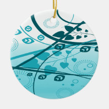 Blue Swirling Vines Christmas Ornament