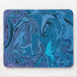 Blue Swirls and Spikes Mousepad