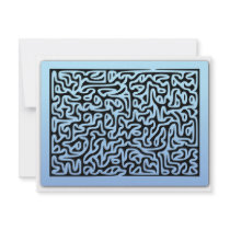 Blue Swirls Maze Personalized Announcement