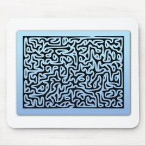 Blue Swirls Maze Mousepad