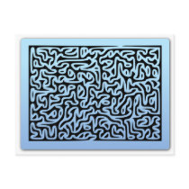 Blue Swirls Maze Postcards