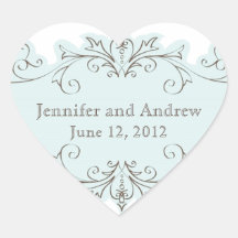 Blue Swirls Wedding Favour Stickers