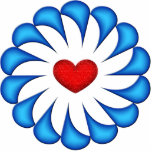 Blue Swirls with Red Heart