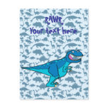 Blue T-rex Post Card