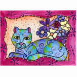 Blue Tabby Cat photo sculptures