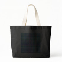 blue tartan pattern canvas bag