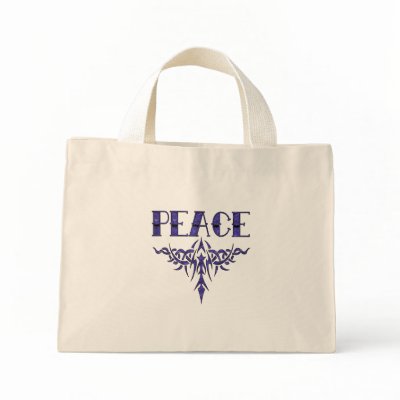 Blue Tattoo Peace Art Tote Bag by orsobear