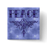 Blue Tattoo Peace Art Pin