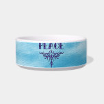 Blue Tattoo Peace Art Cat Bowls