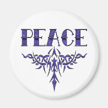 Blue Tattoo Peace Art Fridge Magnets
