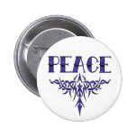 Blue Tattoo Peace Art Pinback Button