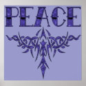 Blue Tattoo Peace Art posters